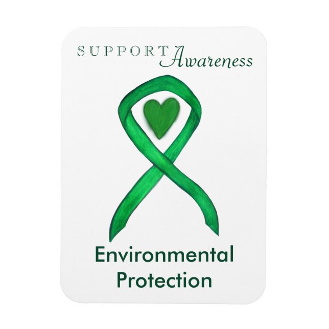 Environmental Protection Awareness Ribbon Magnet (Vertical)