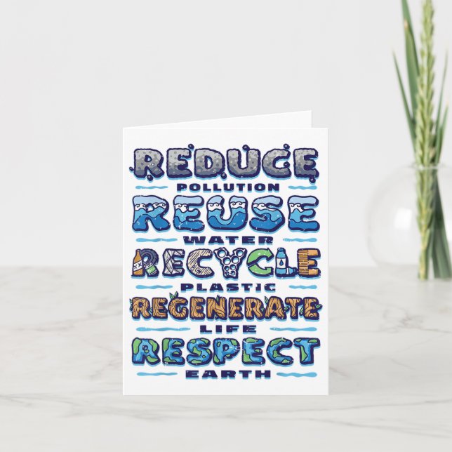 Environmental Protection, Environmentalism, Reduce Card (Front)