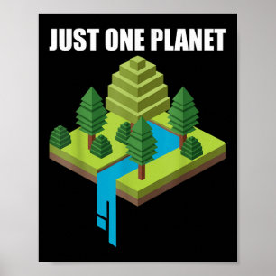 Environmental Protection Retro Just Planet Climate Poster