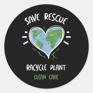 Environmental Protection_ Save Rescue Racycle P... Classic Round Sticker