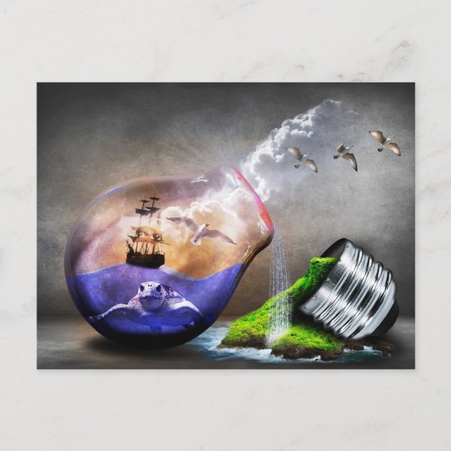 Environmental Protection Sea Turtle & Ship Picture Postcard (Front)