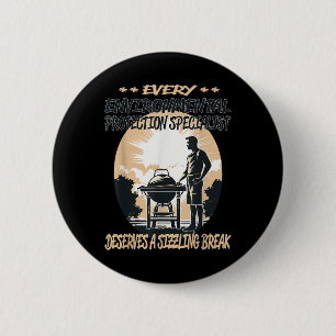 Environmental Protection Specialist Funny Bbq Chef Button