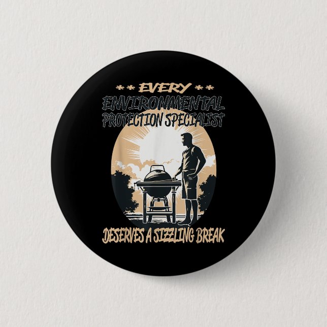 Environmental Protection Specialist Funny Bbq Chef Button (Front)