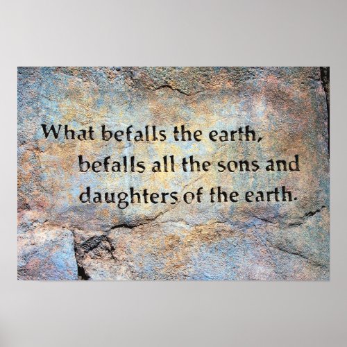 Environmental Quote about the earth Poster