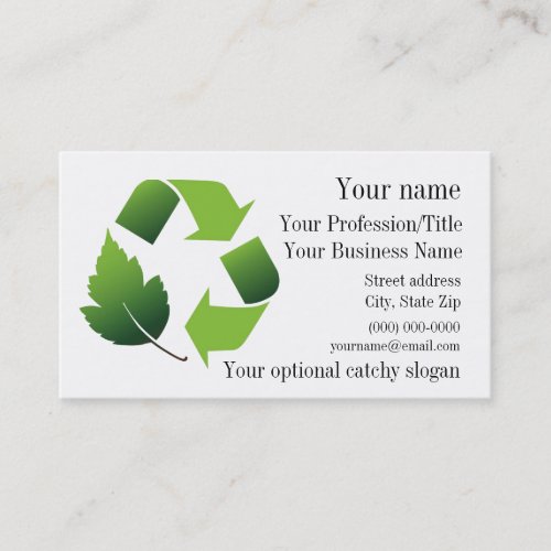Environmental Recycle Design Business Card