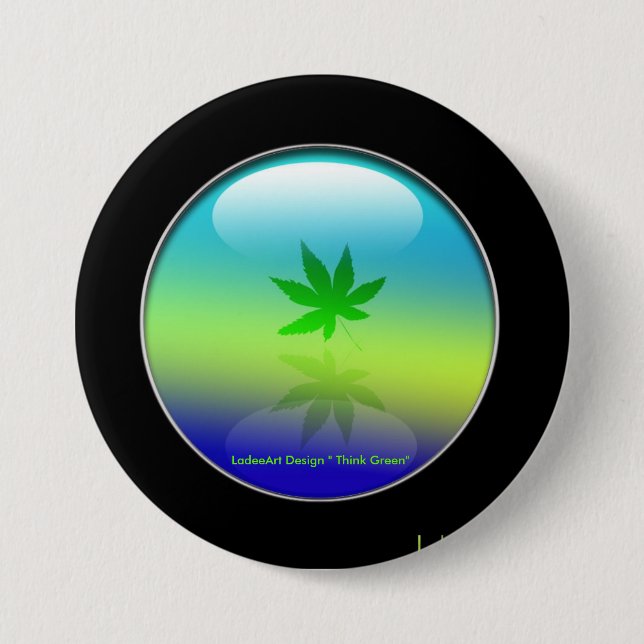 Environmental Saavy "Think Green" Pinback Button (Front)