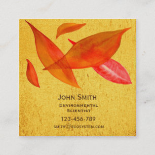 Environmental Scientist modern leaf design Square Business Card