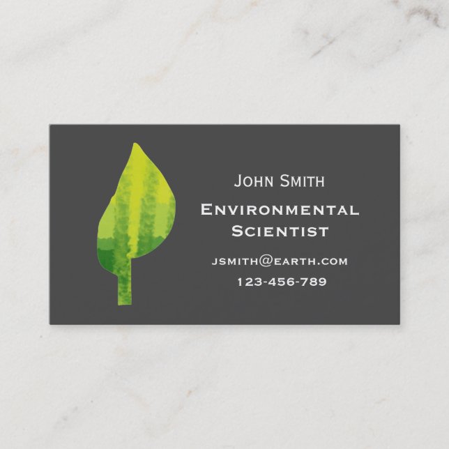 Environmental Scientist or ecologist Business Card (Front)