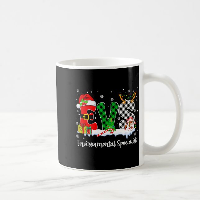 Environmental Specialist Christmas Lights Red Plai Coffee Mug (Right)