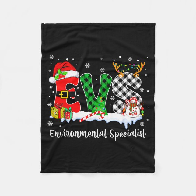 Environmental Specialist Christmas Lights Red Plai Fleece Blanket (Front)