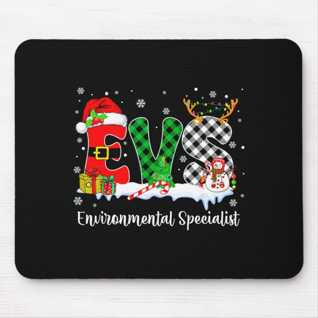 Environmental Specialist Christmas Lights Red Plai Mouse Pad (Front)