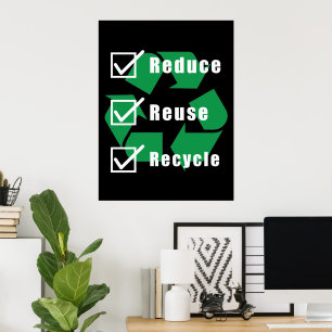 Environmentalism Checklist Reduce Reuse Recycle Poster