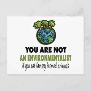 Environmentalist = Vegan, Vegetarian Postcard
