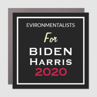 ENVIRONMENTALISTS BIDEN HARRIS Black White Red Car Magnet