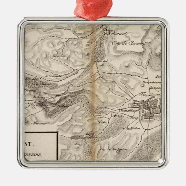 Environs de Clermont Metal Ornament (Front)