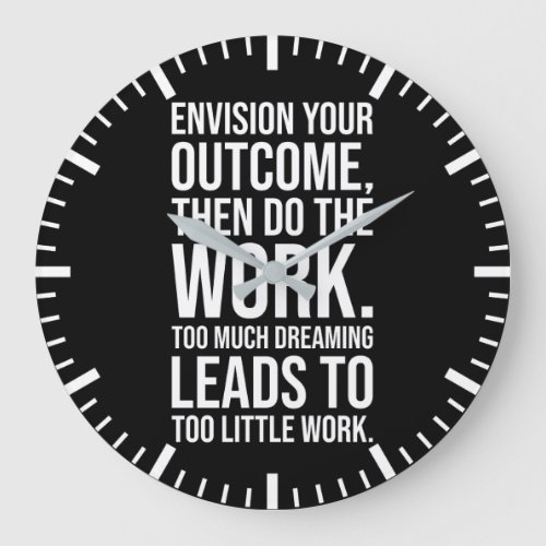 Envision And Do The Work Gym Hustle Success Large Clock