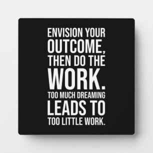Envision And Do The Work, Gym, Hustle, Success Plaque