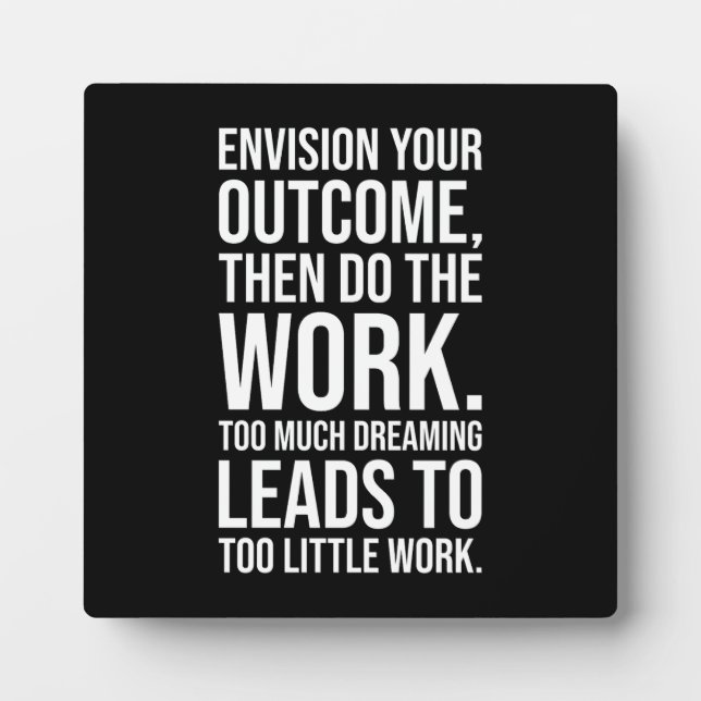 Envision And Do The Work, Gym, Hustle, Success Plaque (Front)