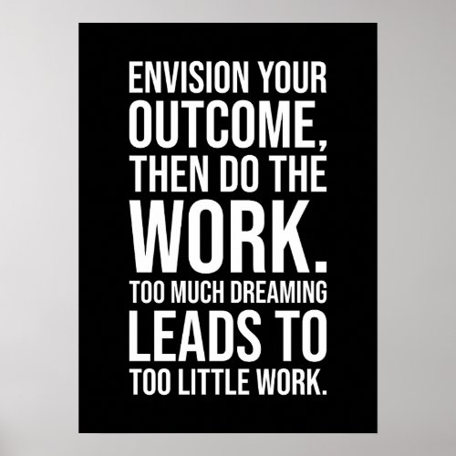 Envision And Do The Work Gym Hustle Success Poster