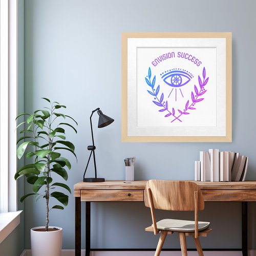 ENVISION SUCCESS Motivation Inspirational Boho Eye Poster