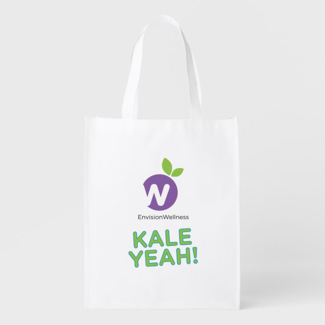 Envision Wellness: Kale Yeah Reusable Grocery Bag (Front)