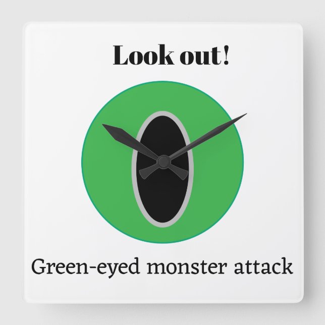 Envy Eyes Square Wall Clock (Front)