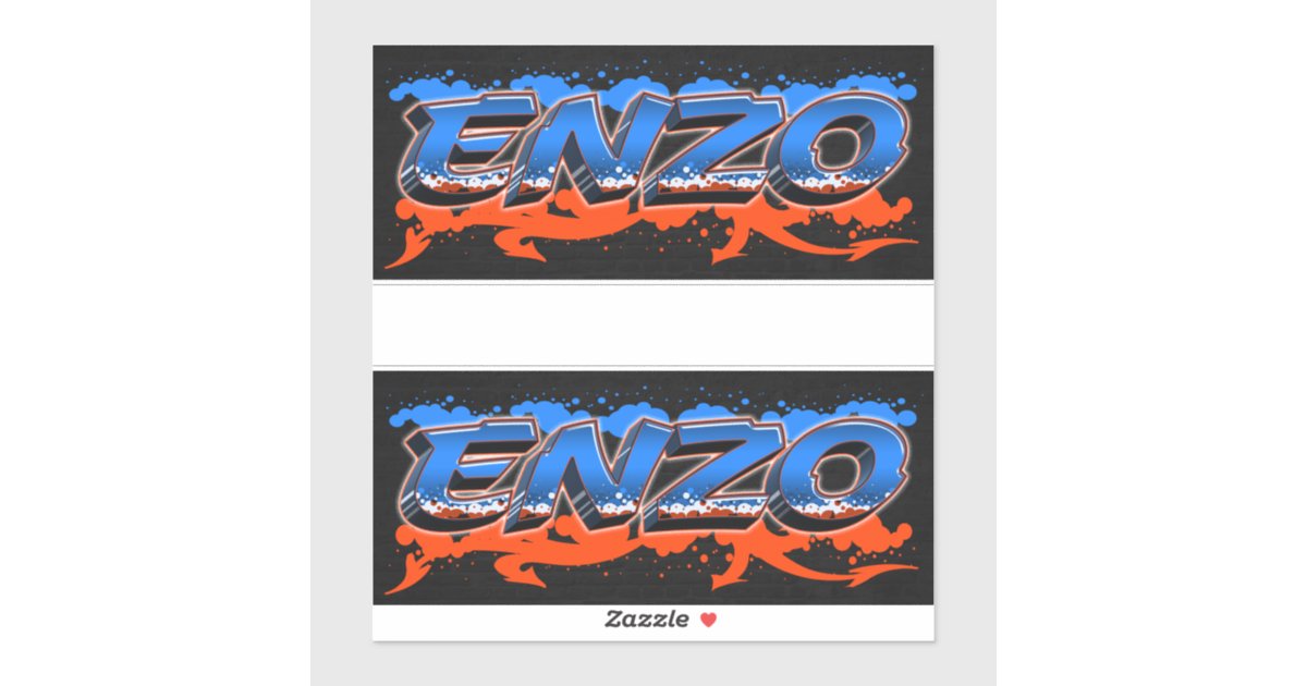 Enzo First Name Graffiti Sticker | Zazzle