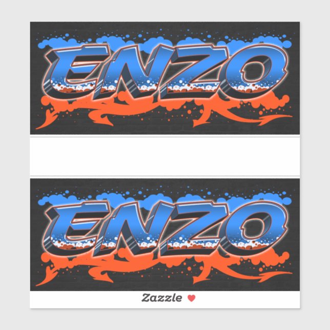 Enzo First Name Graffiti Sticker (Sheet)