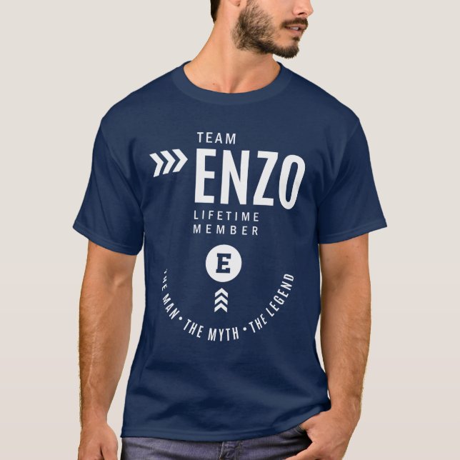 Enzo Personalized Name Birthday Gift T-Shirt (Front)