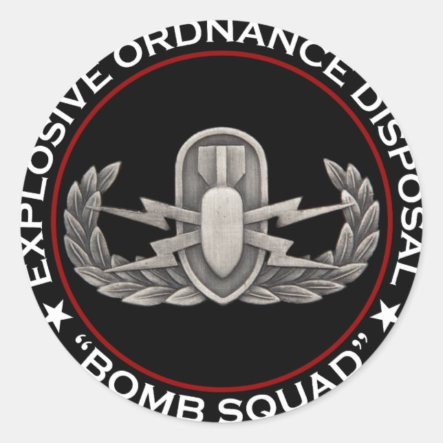 EOD "Bomb Squad" Classic Round Sticker (Front)