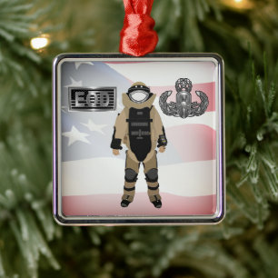 EOD Bomb Suit Metal Ornament