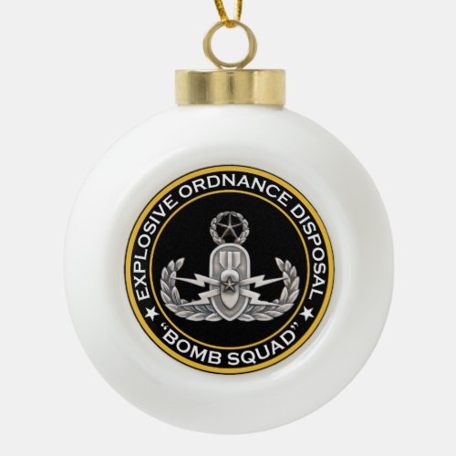 EOD Master Bomb Squad Ceramic Ball Christmas Ornament