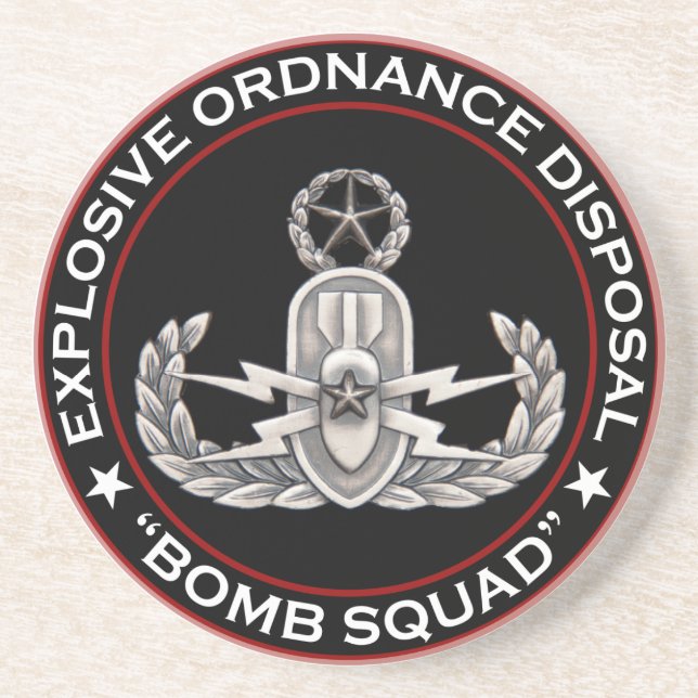 EOD Master "Bomb Squad" Sandstone Coaster (Front)