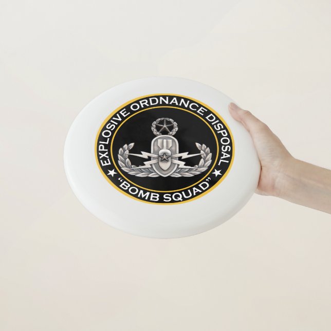 EOD Master Bomb Squad Wham-O Frisbee (In Hand)