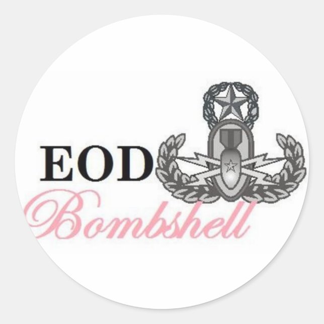 eod master bombshell classic round sticker (Front)