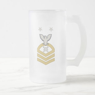 EOD Master Chief Frosted Glass Beer Mug