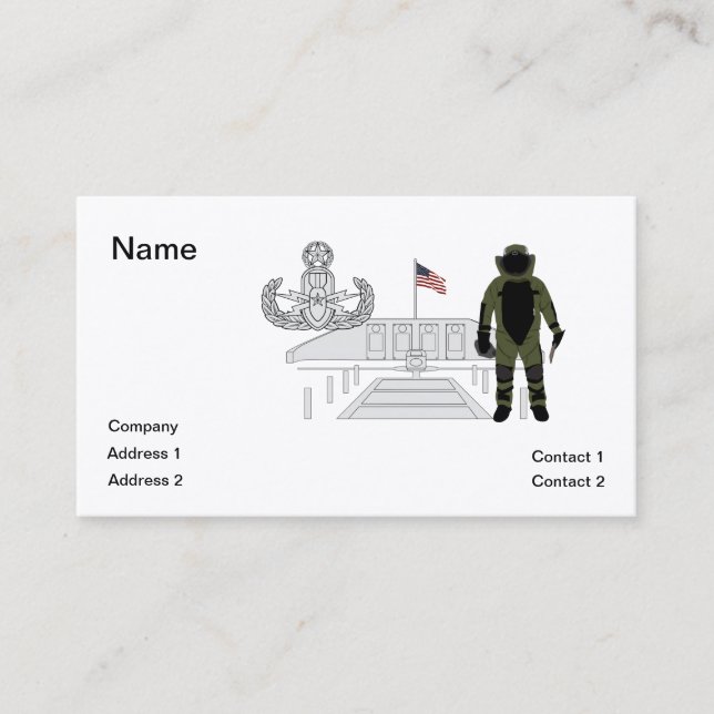 EOD Master Memorial Bomb Suituit Business Card (Front)