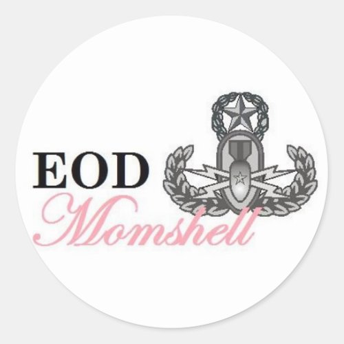 eod master momshell classic round sticker