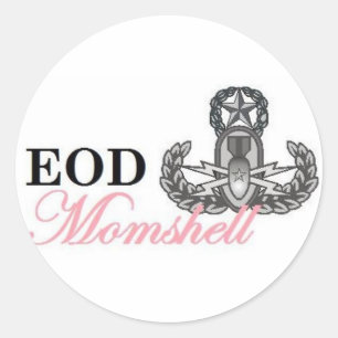 eod master momshell classic round sticker