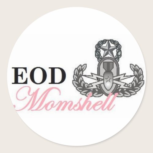 eod master momshell classic round sticker