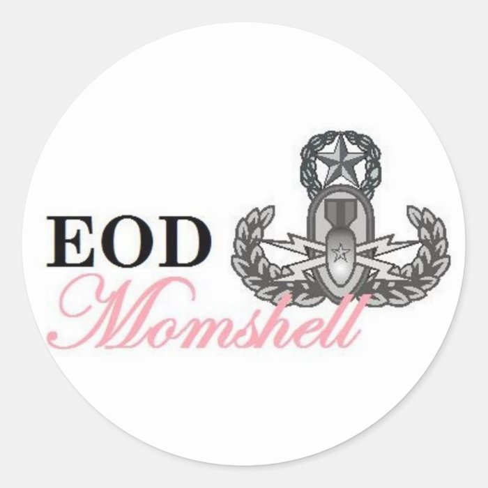 eod master momshell round stickers