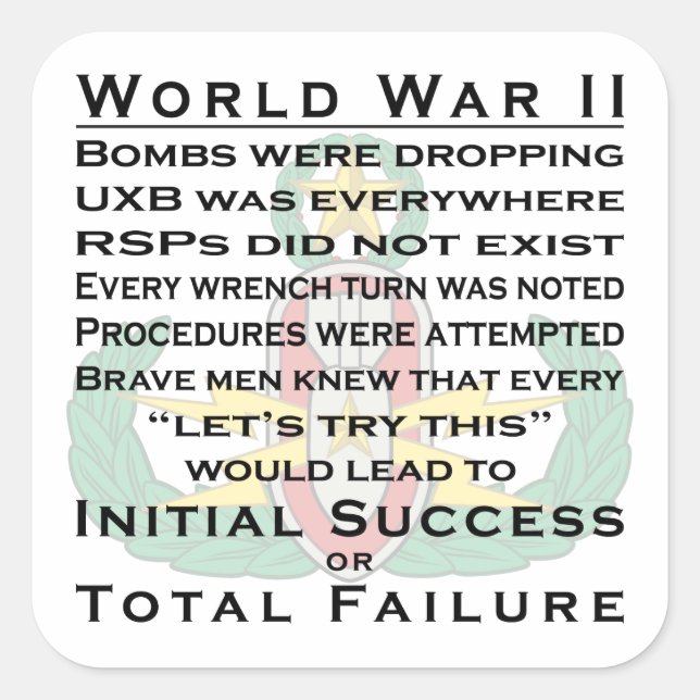 EOD Master WWII Square Sticker (Front)