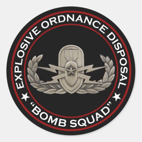 EOD Senior Bomb Squad Classic Round Sticker