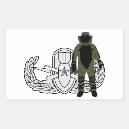 EOD Senior Bomb Suit Rectangular Sticker