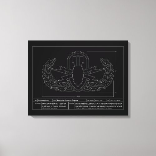 EOD Technical Drawing Canvas Print