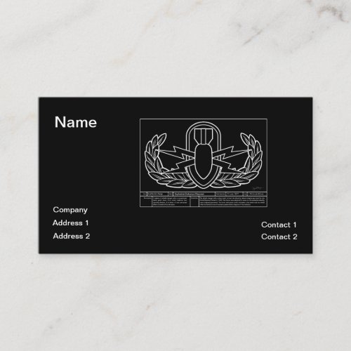 EOD Technical Drawing white Business Card