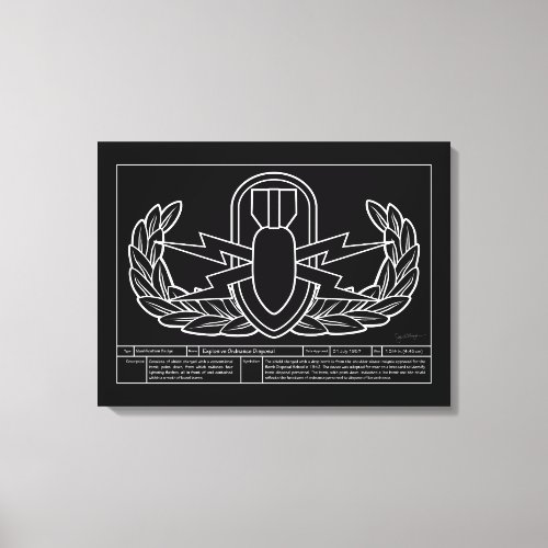 EOD Technical Drawing white Canvas Print