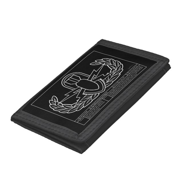 EOD Technical Drawing white Tri-fold Wallet (Bottom)