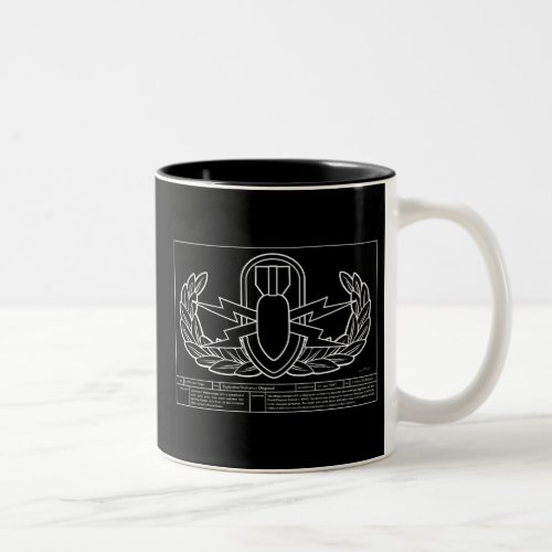 EOD Technical Drawing white Two_Tone Coffee Mug
