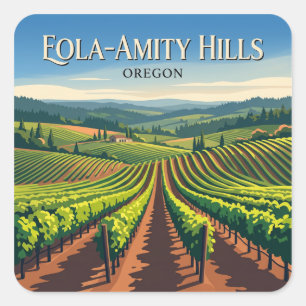 Eola-Amity Hills Vineyards Salem Oregon Keepsake Square Sticker